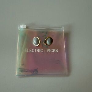 Electric Picks Gold and Gray Earrings